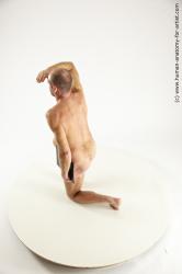 Nude Holding Man White Kneeling poses - ALL Slim Short Brown Kneeling poses - on one knee Multi angles poses Realistic